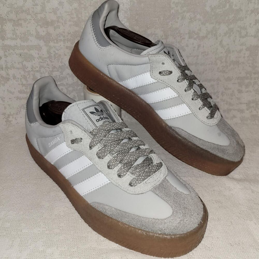 Adidas Women's Grey and White Trainers